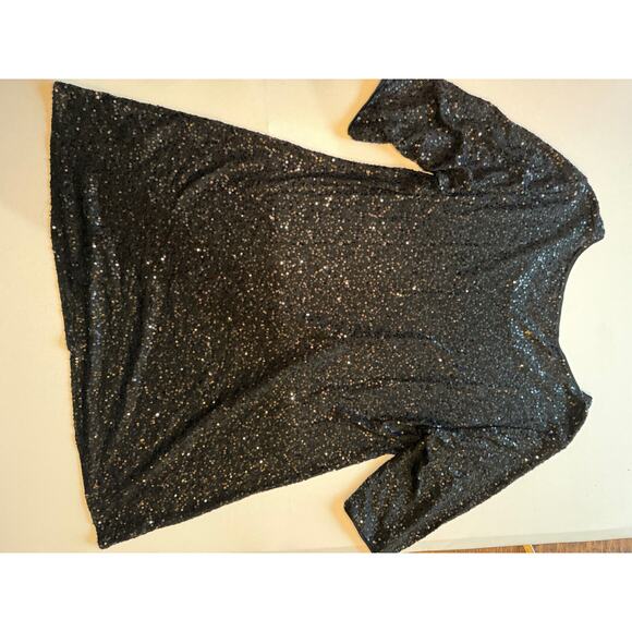 Eileen Fisher silk sequin tunic top women's medium - Picture 3 of 5